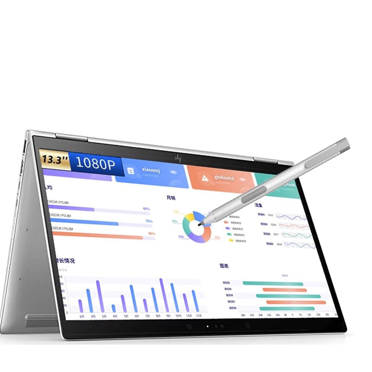 Cuifati Eingabestift für X2 1013 G3 für EliteBook X360 G2 G3 G4 für ProBook G1 G2, 2048 Stufen, Hochpräzise Aktive Kapazitive Stifte für Laptop
