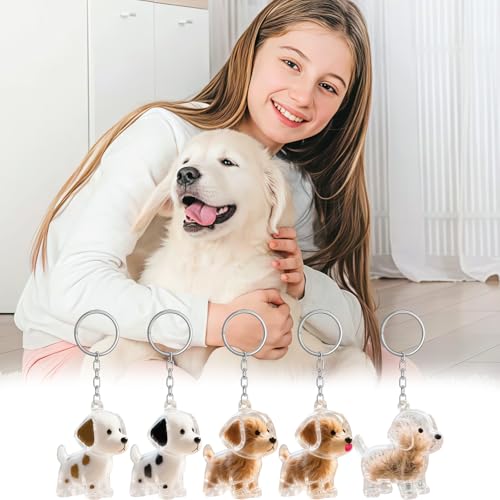 GWAWG 6 Stück Tierhaar Schlüsselanhänger – Gedenkanhänger für Katzen & Hunde mit Kapsel zur Aufbewahrung, DIY Erinnerungsgeschenk für Tierliebhaber, Lustige Geschenkidee zu Weihnachten (Hund)