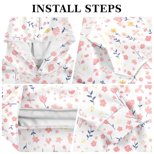 Pink Floral Plant Small Fresh Background Kids Boys Girls Sweatshirts Sweater Long Sleeve Hoodies Kangaroo Pocket3