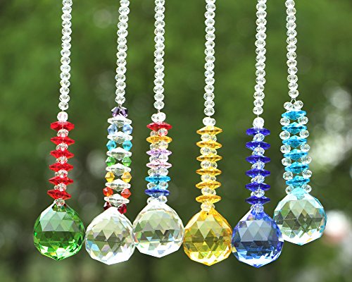 Yier 30mm Lustre Crystal Prisms Window Rainbow Maker Suncatcher Paquet de 6