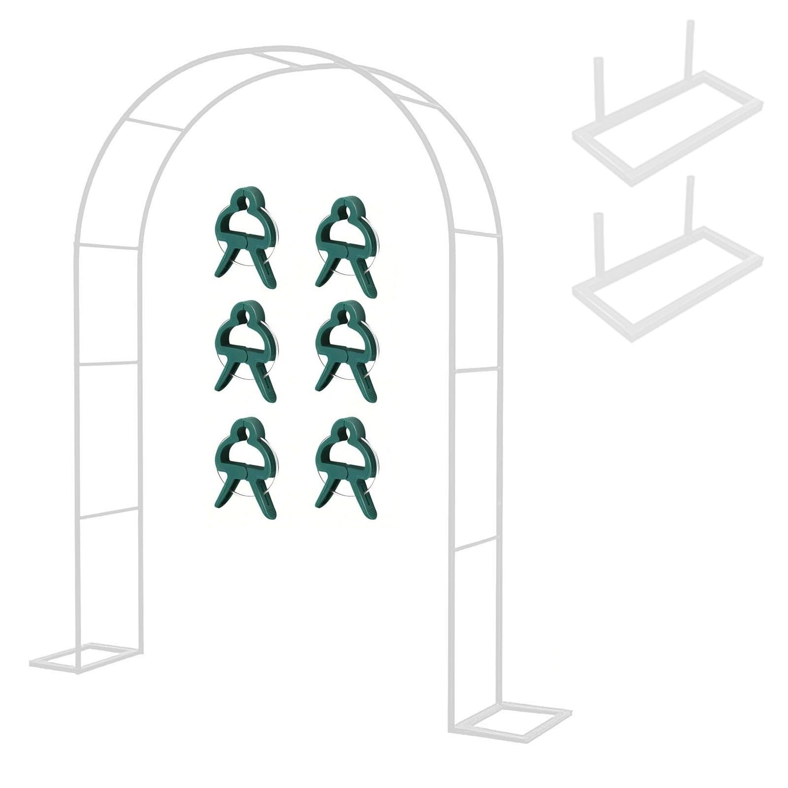 Krata ogrodowa na zewnątrz, metalowa pergola do roślin pnących, 1,5 x 2,4 m, łatwa w montażu, altana ślubna, idealna na imprezy podwórkowe i dekoracje trawnika, biała