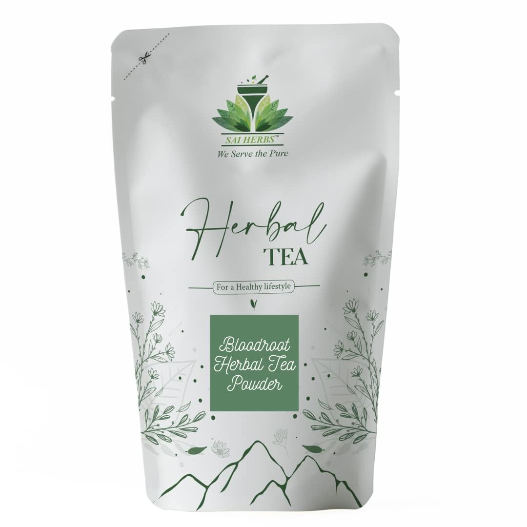 SAI HERBS Bloodroot Herbal Tea Powder - Sanguinaria Canadensis - Pure & Natural - Luxury Herbal Tea (50 Grams)