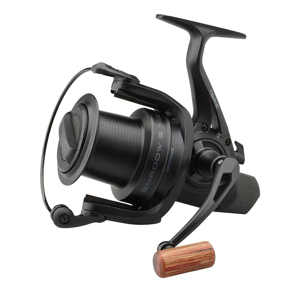 DAM Darkside 4B Spod 7000S + Braid, Moulinets de Pêche, Moulinets Spinning, Pêche à la Carpe, Carpe, Unisexe, Noir, 7000S