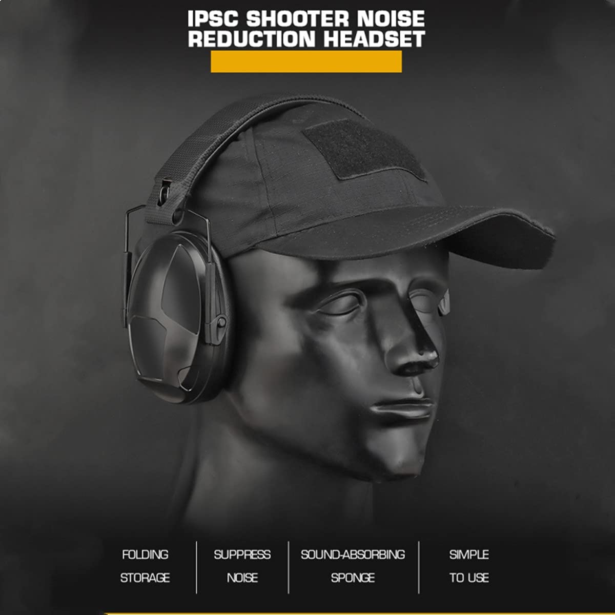 ACEXIER Tactical Shooter Auriculares con reducción de ruido Orejeras antirruido Protector auditivo Auriculares plegables para disparos de caza