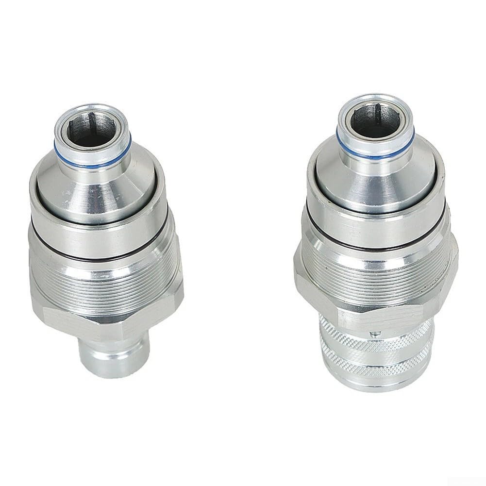 Kit accoppiatore maschio e femmina a faccia piatta (7246802/7246799) per bobcat Skid Steer Loader, escavatori, sollevatori telescopici e macchine da lavoro, ISO 16028, filettatura 1/2", filettatura 48