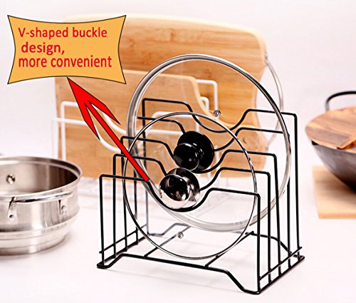 Pot Lid Holder,Lid Organizer,Pot Lid Rack Storage,Pan Lid Cover Cabinet Pantry Holder Rack Organizer, Multifunctional Kitchen Cookware Chopping Board Organizer Storage Rack (10.23x6.29x8.66 IN)