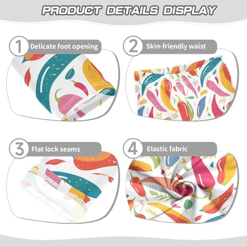 KLL Hot Chili Peppers Seamless Pattern Little Girls Legging Fashion High Waisted Lounge Pants Sports3