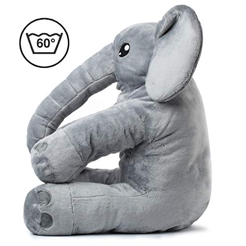 corimori® - Elefant Nuru großes XXL 55cm Kuscheltier für Kleinkinder, bauschig und weich, kuschel-softe Qualität, grau