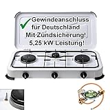 ✅ MIT ZÜNDSICHERUNG: Die pro Brennstelle integrierte thermische Sicherung sorgt dafür, dass die Gaszufuhr unterbrochen wird sobald die Flamme, z. B. durch einen Luftzug, erlischt. Ein Sicherheitsaspekt, der bei gasbetriebenen Geräten nicht fehlen sollte.