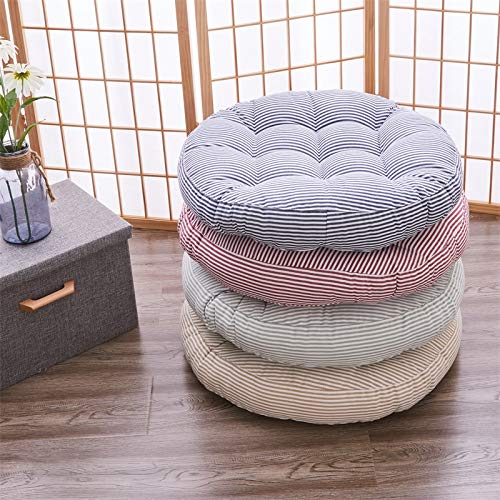 Tiita Indoor/Outdoor Cushions 22 Inch Round Striped Chair Cushions For Patio Garden Seat Cushion Pads For Home Floor Pillows Window Pad Set Of 2, Blue #TOP7