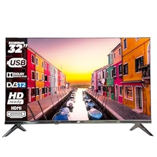 JCL 32HDDTV2023 TV Televisore 32" Pollici HD Ready 720p, Segnale ATV/DVB-T/T2/C/S/S2, 2 x HDMI, USB, Dolby Digital Plus
