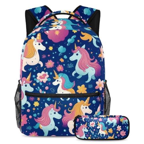 Cartables mignonnes galaxie licorne sac à dos grande capacité étudiant ado fille avec trousse