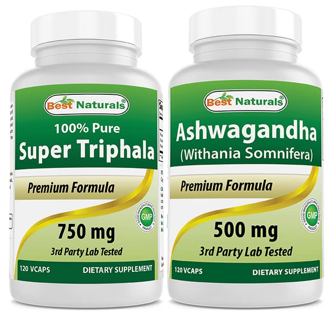 Best NaturalsTriphala 750 mg & Ashwagandha Extract 500 Mg