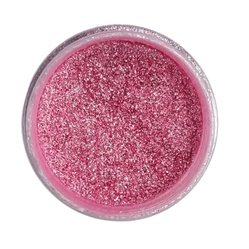 Azucren, Essbarer Glitter, Tortendekoration, Glitter für Getränke, Ideal zum Verzieren von Torten, Fondant, Buttercreme und Getränken, Farbe Rosa, 5 Gramm. AZUSHINE