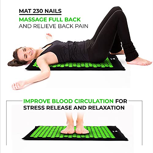 51ES+hDHkzL NOSTRUM Acupressure Mat & Pillow Set with Massage Stick and 2 Massage Balls for Pain Relief and Therapy Relaxation… - Image 3