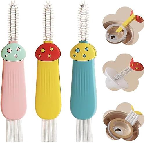 Miniatura 8 de Juego de cepillos de limpieza de espacio de tapa de taza 3 en 1, nuevo cepillo multifuncional de limpieza de grietas 3 en 1 2026 para espacio de 3