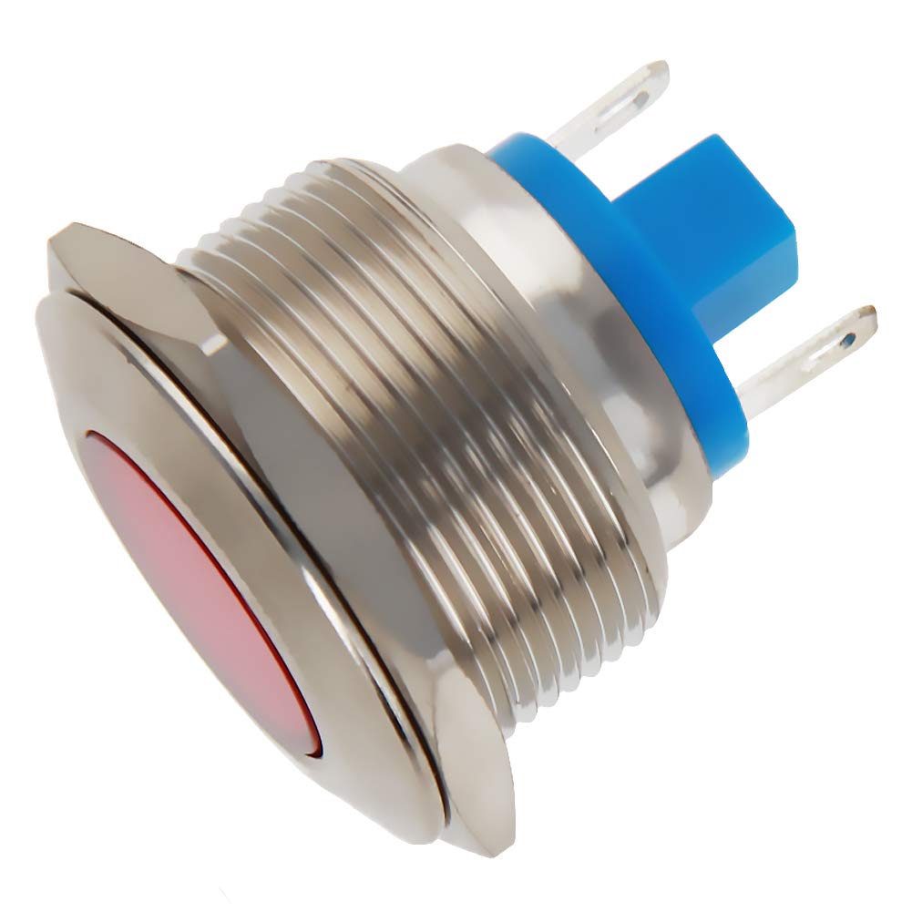 Othmro 2-Pack LED Indicator Lights - 22mm Hole Diameter, Metal Shell, DC 24V, Blue Light - View #12