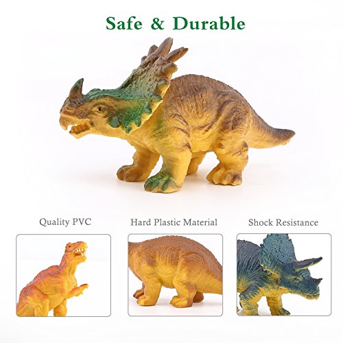 Zooawa 12 Pcs Mini Dinosaur Play Set, Assorted Realistic Small Dinosaur Figure Model Toy for Kids and Toddlers - Colorful