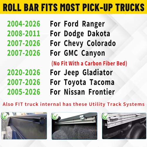 Image of MONOKING Roll Bar with Cargo Basket & Brake Light for Mid-Size Truck, Adjustable 54 inch-59 inch Chase Rack Sport Bar for Gladiator JT, Tacoma, Frontier, Canyon, Colorado, Ranger