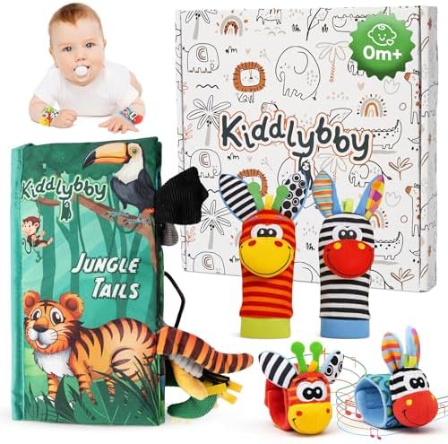 Set Sensorial Premium para Bebés 0-12 Meses: Libro de Tela Intera...