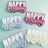 Lapoo Flowers Metal Cutting Die for Scrapbooking - Durable, Cut Stencils for DIY Scrapbook Photo Album Decorative Paper Card, Card Making Supplies, Embossing (Happy Birthday 3.1 x 3 in)
