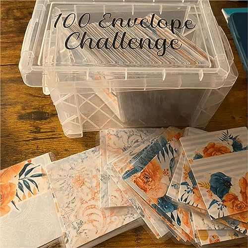 Inokantucy Challenge-Box-Set mit 100 Umschlägen – Einfache und Unterhaltsame Möglichkeit, 10.000 zu Sparen, 100 Umschläge, Geldsparende Challenge-Box, Langlebig, Einfach zu Verwenden