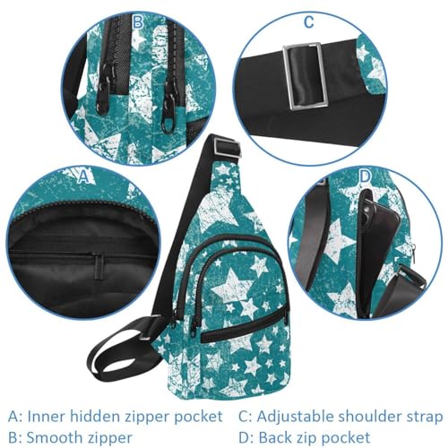 Bolso bandolera con estampado de estrellas y cierre de cremallera 4
