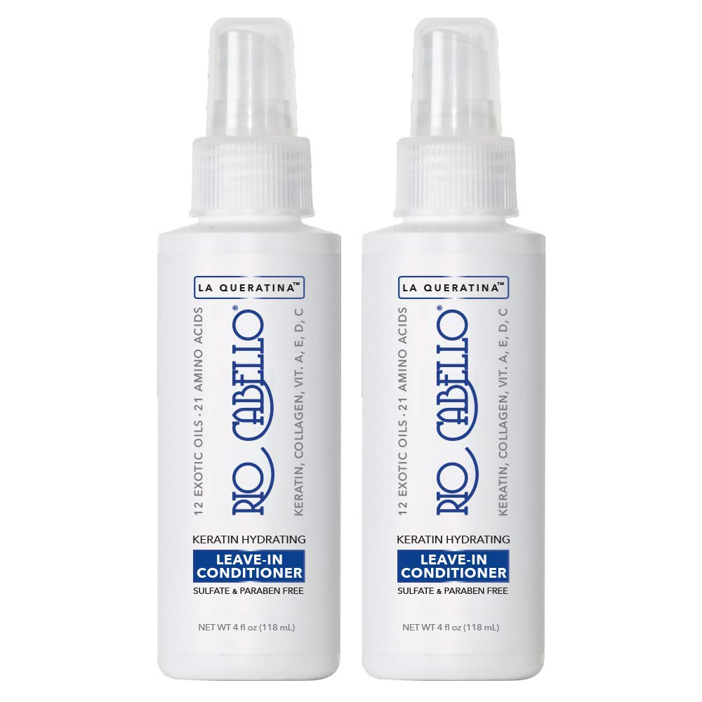 Rio Cabello Keratin Leave-In Conditioner Deep | Sulfate Free | with Argan (Moroccan) Oil, 12 Exotic Oils, 21 Amino Acids, Biotin | For All Hair Types (4oz - Pack of 2)