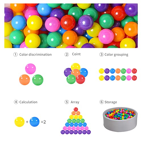 image for GOGOSO 100 Pieces Ball Pit Balls Plastic Phthalate&BPA Free Stress Bal