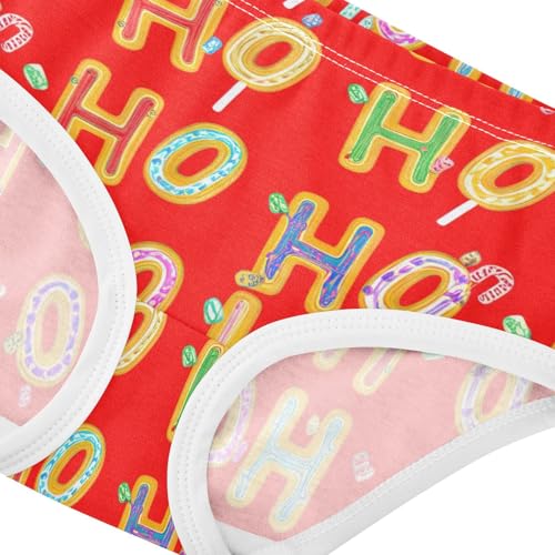 Cute Gingerbread 'HO' Letters Red Toddler Underwear Floral 2t Cotton Girl Panties Cute Artistic Briefs Underpants4