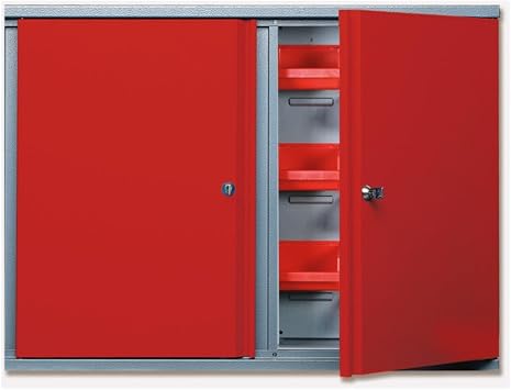 Wisent 2 Kapakl  Anahtarl  Metal Asma El Aleti Dolab  36 Avadanl kl  K rm z  80x60x20 cm