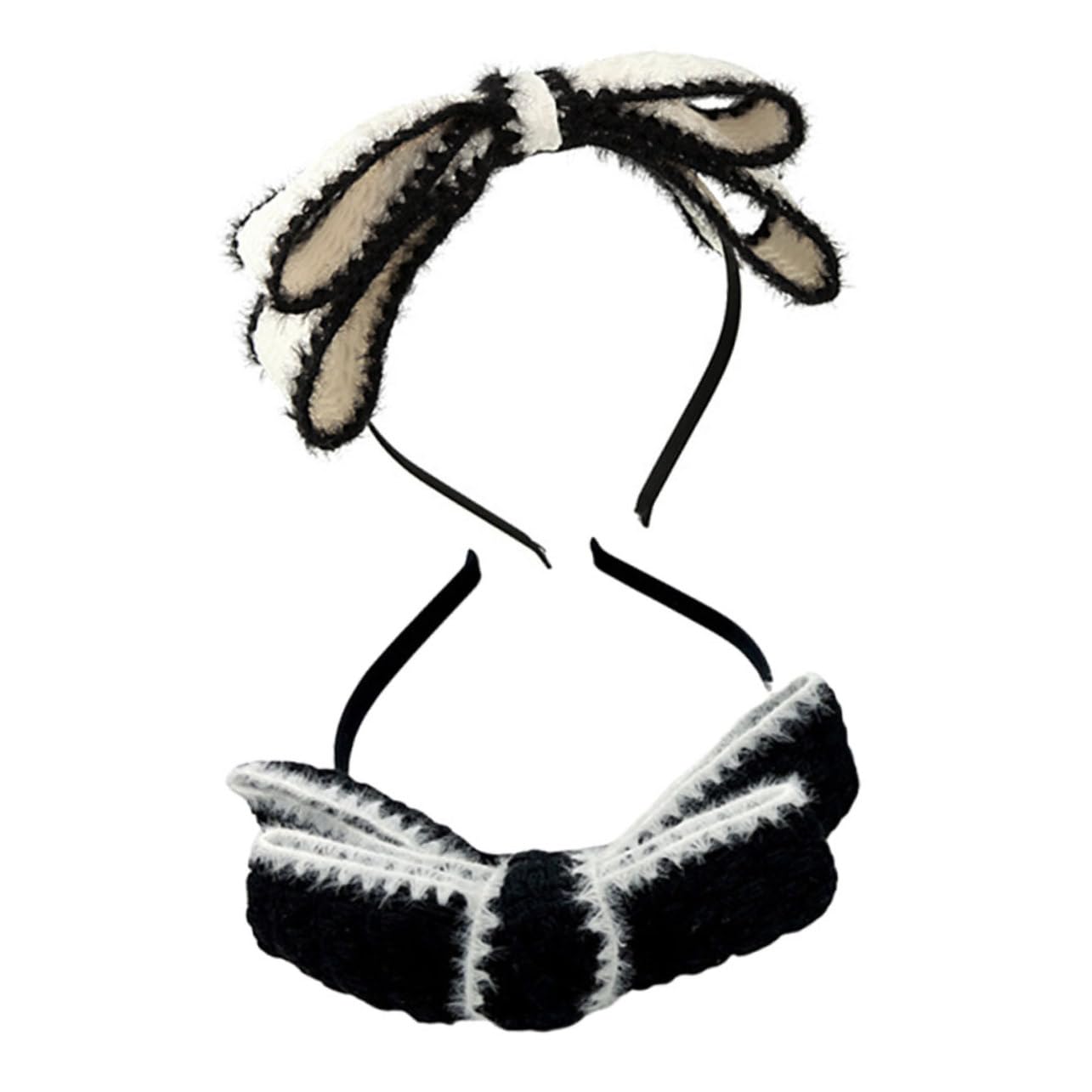 FRCOLOR 6 Pz archetto ad barrette forcine per ragazze di neri cerchietti bambina per con fiocco per la testa '