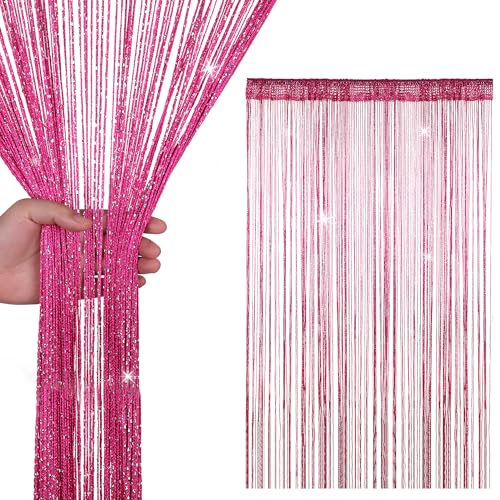WedDecor Corde Rideaux Paillette Frange Panneau Fly Écran Pièce Diviseur Gland Rideau pour Portes, Porte,Windows,Maison Décoration, Événement Décoration,...