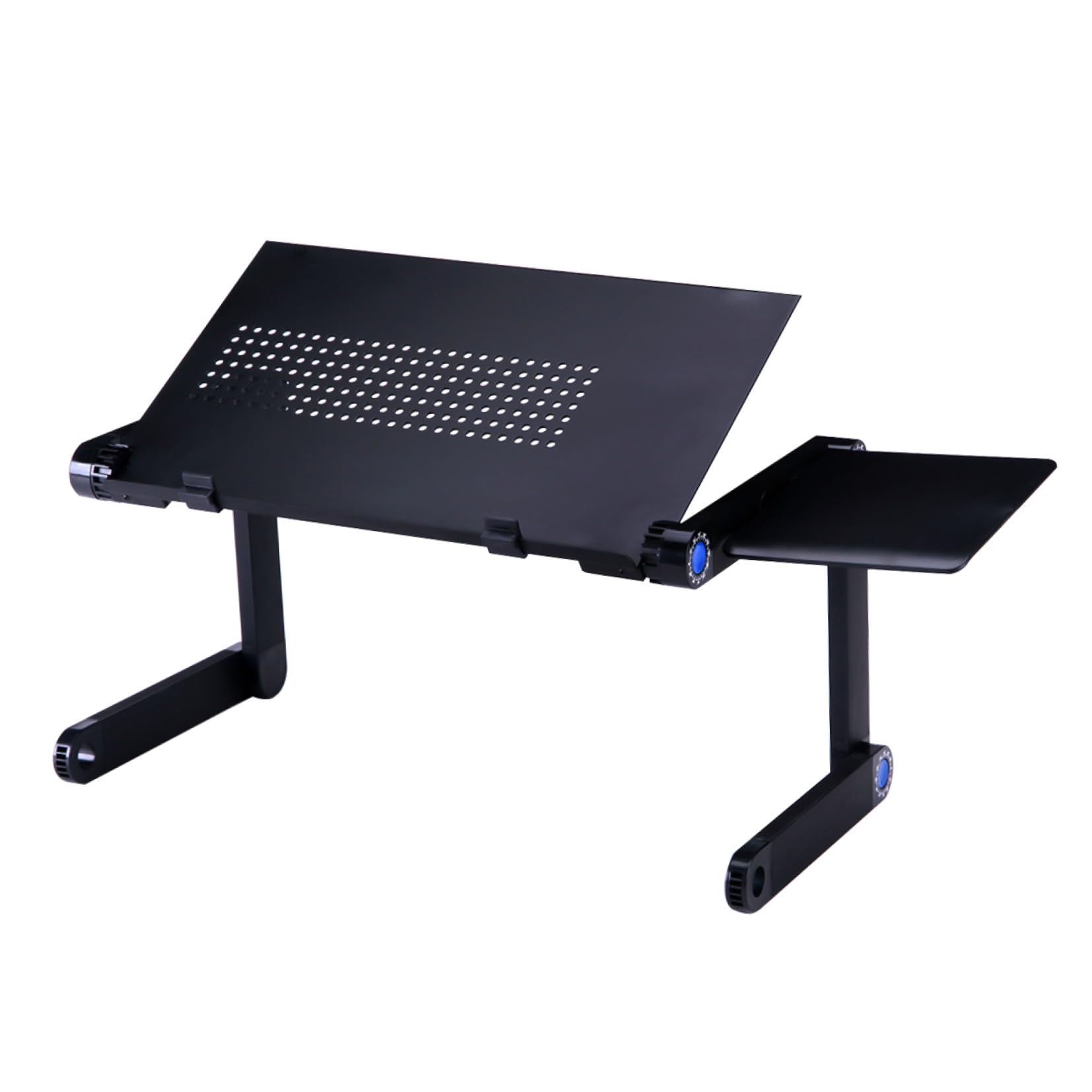 Lurrose Soporte Portátil para Portátil Negro con Ventilación, Plegable y Ajustable, con Tablero para Ratón, Mesa Ergonómica para Laptop y Tabletas, Uso Doméstico y Oficina