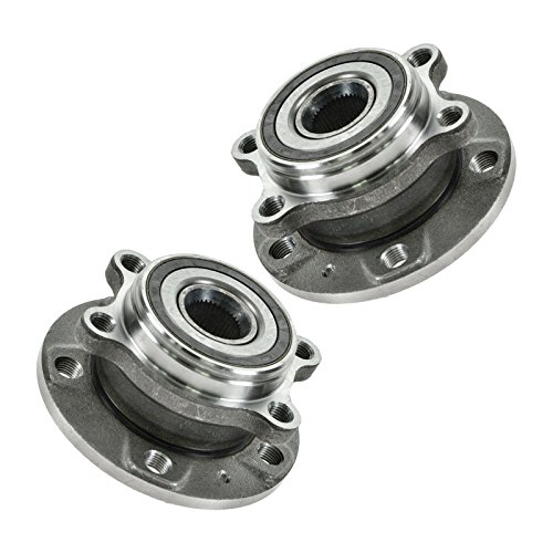 Image of TRQ Front Driver and Passenger Side Wheel Bearing and Hub Assembly Set 2 Piece Compatible with 08-13 Audi A3 06-13 A3 Quattro 15-18 Q3 15-18 Q3 Quattro 08-15 TT 12-13 TT RS