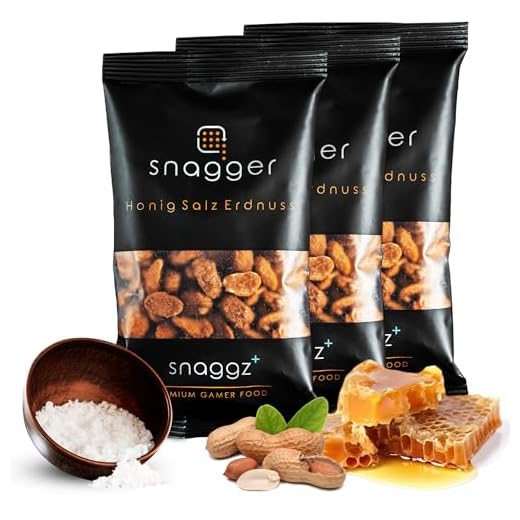 SNAGGER Honig-Salz-Erdnüsse – 300g geröstet & gesalzen | Süß-salziger Erdnuss Snack für Gamer, Partys & Alltag | Crunchy Genuss aus gerösteten Nüssen