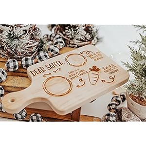 Engravedwoodensantacookieplateforchristmastraditionsboardforsantaclausandreindeerformilkandcookies Urban Country Home Decor Engraved wooden santa cookie plate for christmas traditions board for santa claus and reindeer for milk and cookies urban country home decor