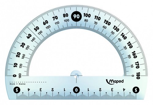 Maped M146134 Rapporteur d'angle 180 ° 12 cm avec étui de Protection