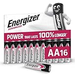 Energizer Advanced - AA Batteries (16 Pack) - Double A Battery 1.5V - Up To 100% Longer Lasting - Ideal for High-Drain Devices - 0% Plastic Packaging - 10 Year Shelf Life [Amazon Exclusive]
