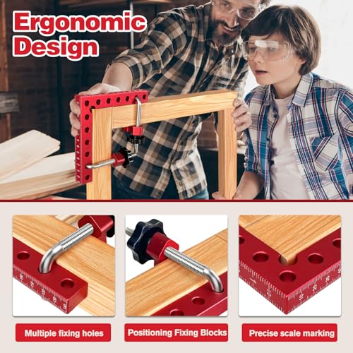 Corner Clamps for Woodworking - 90 Degree Clamp 4 Pack 5.5“x 5.5” Aluminum Alloy Right Angle for Woodworking Corner Clamp Toolsand Equipment L Square Aluminum Angle Clamp Tool