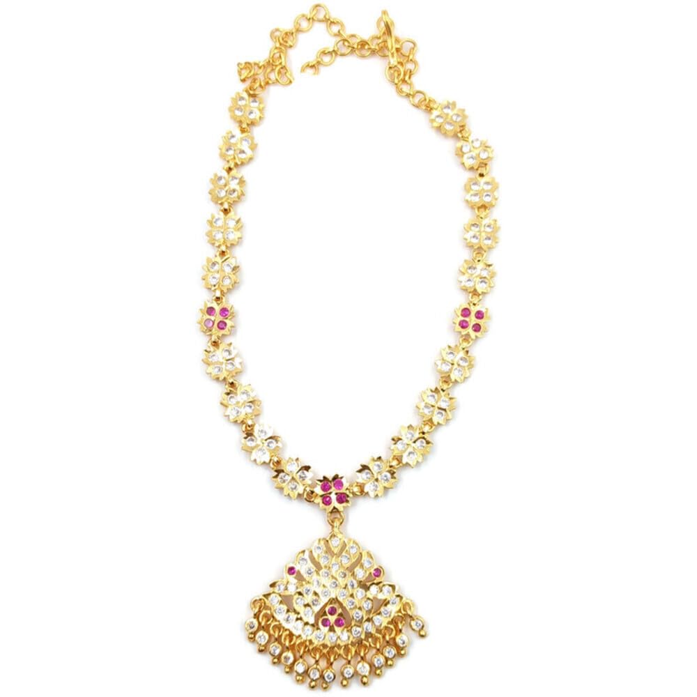 GenericPRS GOLD COVERING -women's copper white stone impon attigai five metal panchaloha