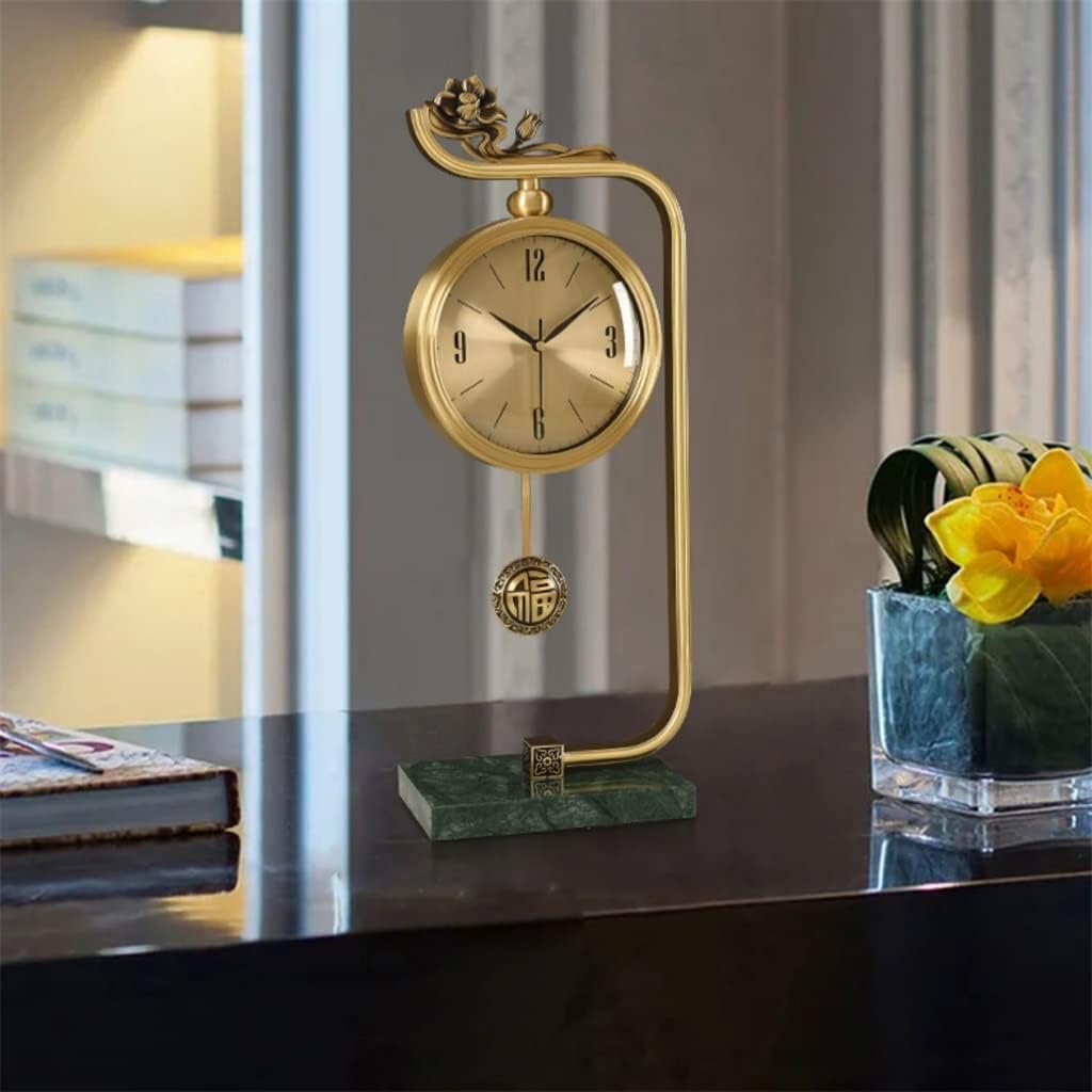 FMURY Brass Clock, Living Room, Porch Cabinet, Decorative Tabletop, Clock, Clock