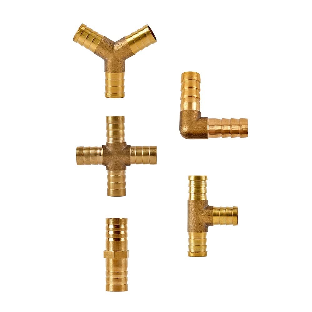 Messing-Spleißverschraubung, Messing-Spleiß-Rohrverschraubung, Wasser-Gas, Luftgelenk, gerades T-Stück mit Kreuzwinkel, Schlauchstutzen, 6, 8, 10, 12 mm, Kupferadapter (Y-förmig, 6 mm)