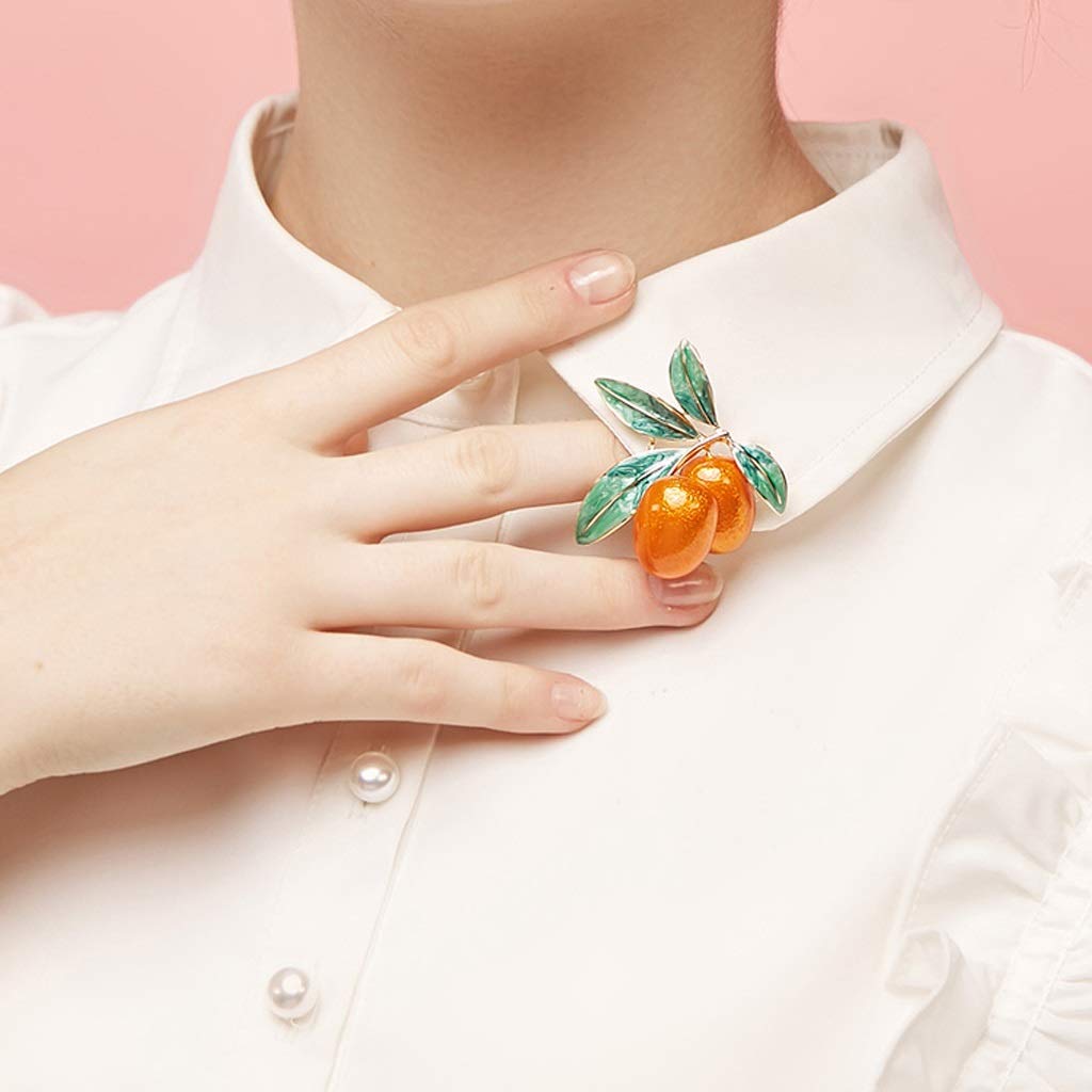 Spilla da Donna 1 Pz. Spille Carine A Forma di Kumquat, Personalizzate, per Giacche E Maglioni da Donna, Accessori Decorativi, Spille alla Moda in Lega