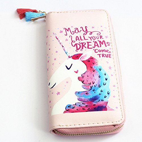 Timlee Unicorn Wallet for Girls - Cute Rainbow Long Purse (Pink)3