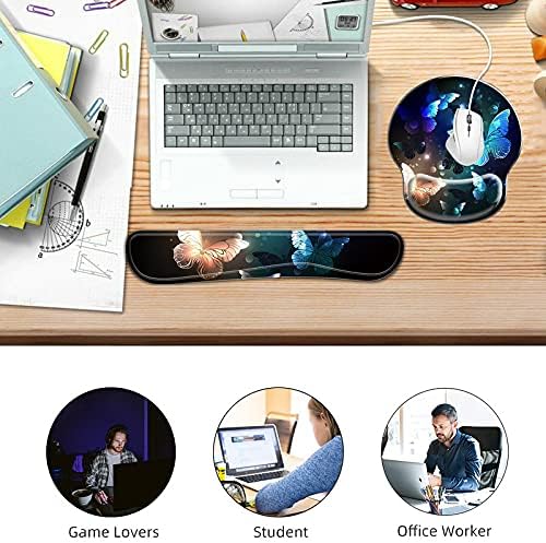 Miniatura 7 de Reposamuñecas para teclado y alfombrilla ergonómica para mouse con soporte para muñeca, base de poliuretano antideslizante, bonito posavasos a juego