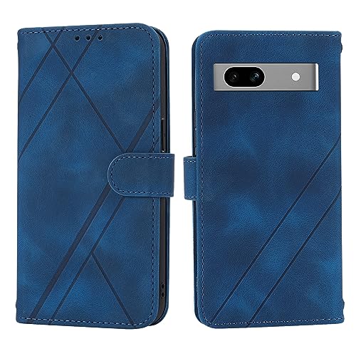 Sacoche crossbody Google Pixel 7A en cuir bleu idéale pour sorties et shopping