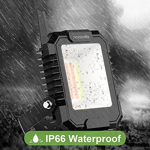 NOVOSTELLA 25W LED RGB Flood Lights Outdoor 2 Pack, Bluetooth App Control Colour Changing Uplighting, Music Sync, Group Control up to 128 Floodlights, IP66 Waterproof for Stage Garden Party Halloween