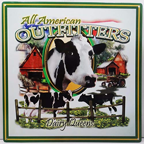 BCTS All American Outfitters Dairy Queens Vache Country Farming Plaque en métal humoristique pour...