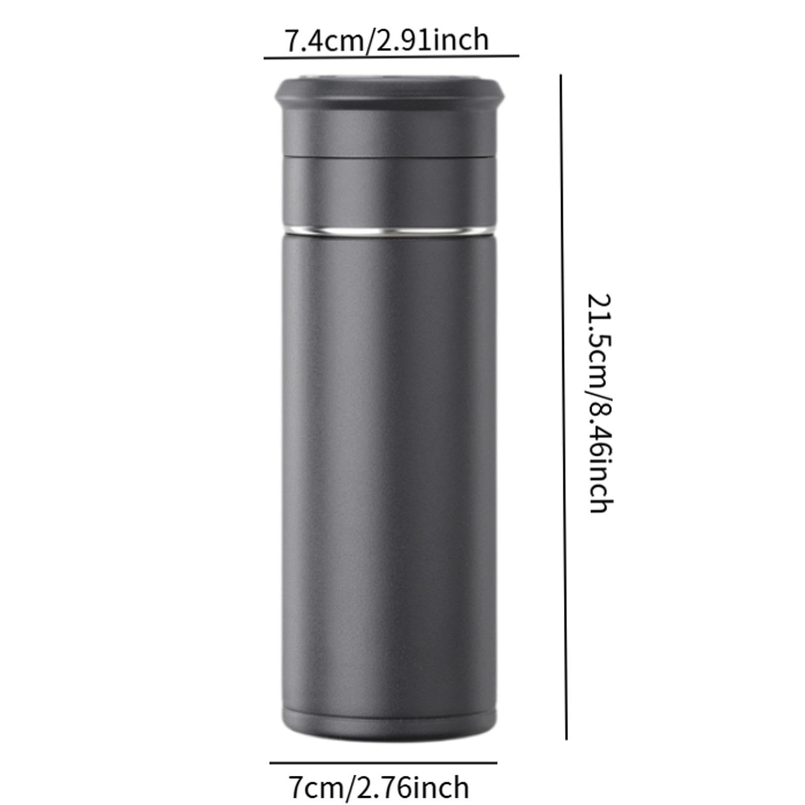 Qianly Botella Infusora de Té con de 500 Ml, Portátil Y Ligera, con Separador de Té, Ideal para Mochileros Y Actividades Al Aire Libre, Negro Sólido, tal como se describe